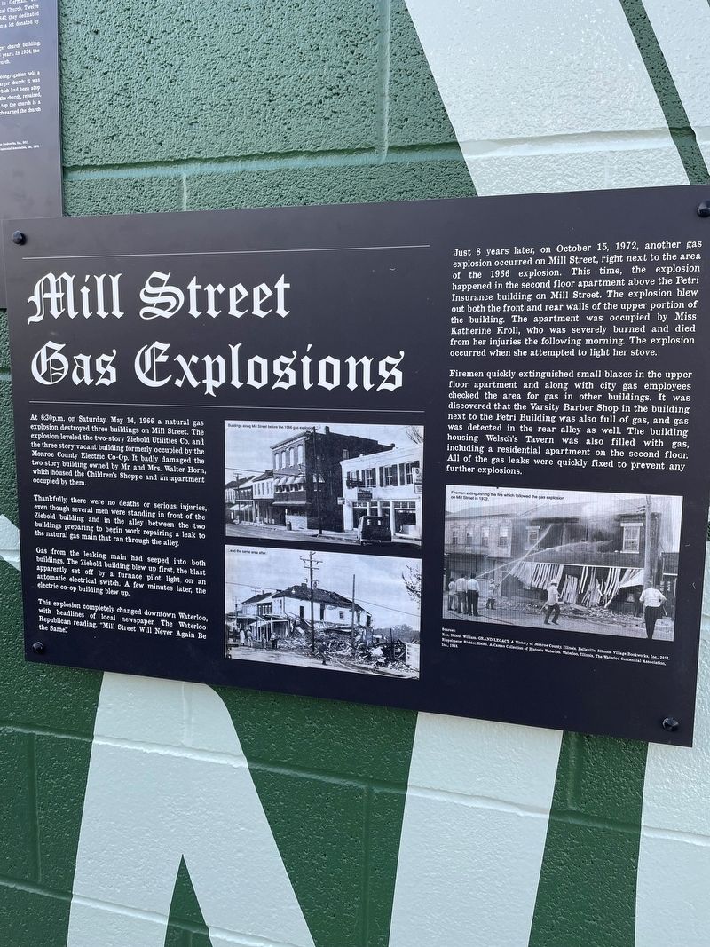 Mill Street Gas Explosions Marker image. Click for full size.
