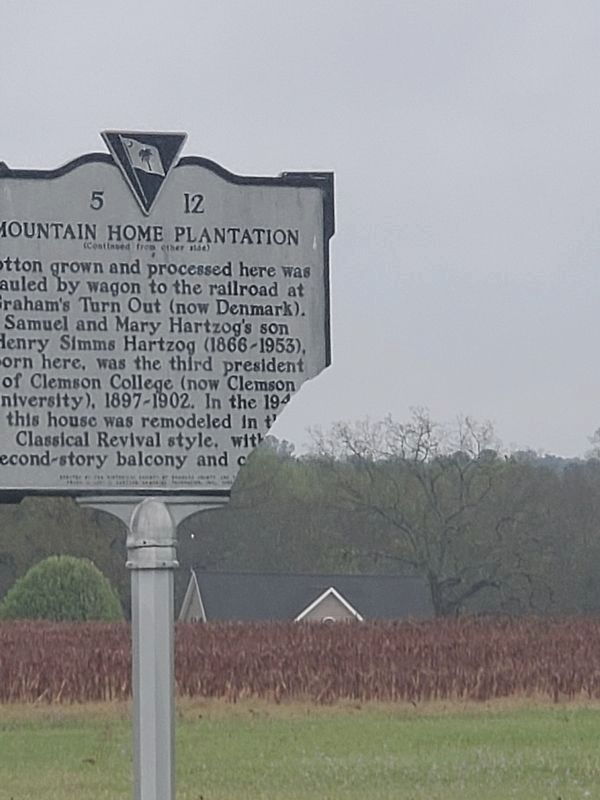 Damage to Mountain Home Plantation Marker. Click for full size. Damage to Mountain Home Plantation Marker image. Click for full size.
