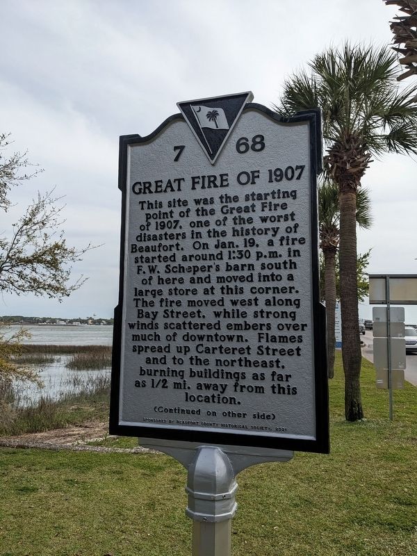 Great Fire of 1907 Marker, Side One image. Click for full size.
