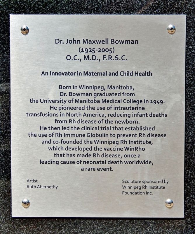 Dr. John Maxwell Bowman Marker image. Click for full size.
