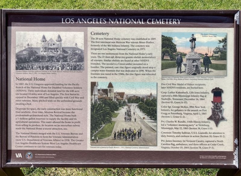 Los Angeles National Cemetery Marker image. Click for full size.