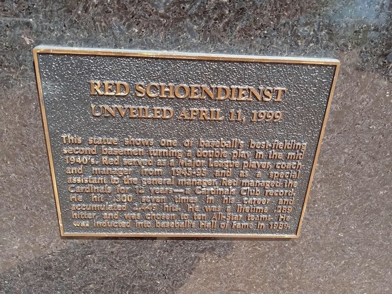Albert Fred Schoendienst Marker. Click for full size. Albert Fred Schoendienst Marker image. Click for full size.