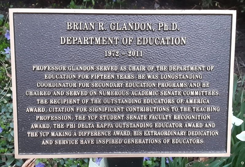 Brian R. Glandon, Ph.D. Marker. Click for full size. Brian R. Glandon, Ph.D. Marker image. Click for full size.