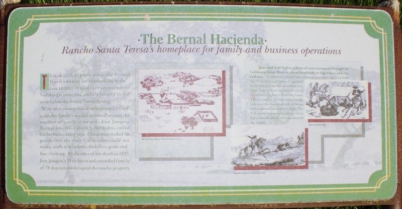 The Bernal Hacienda Marker. Click for full size. The Bernal Hacienda Marker image. Click for full size.
