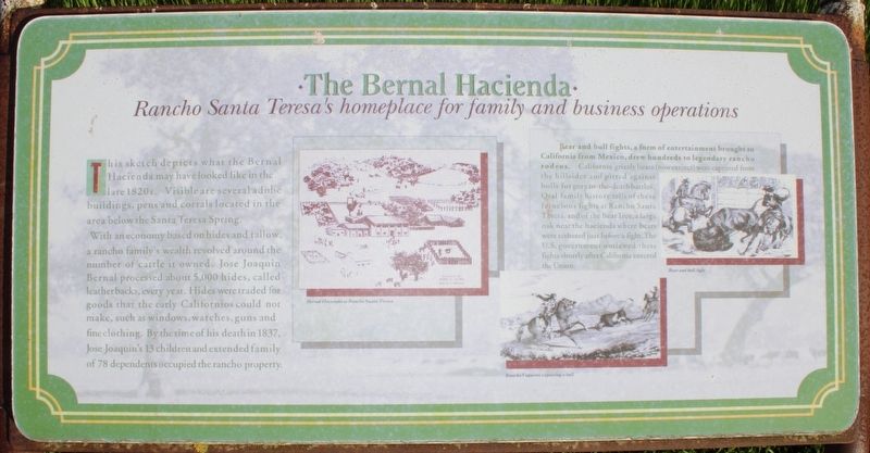 The Bernal Hacienda Marker image. Click for full size.