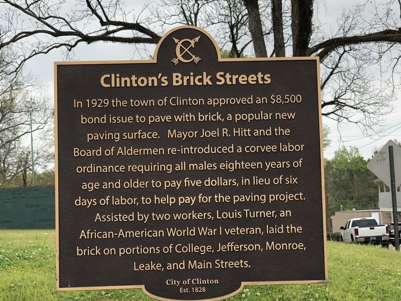 Clinton's Brick Streets Marker image. Click for full size.