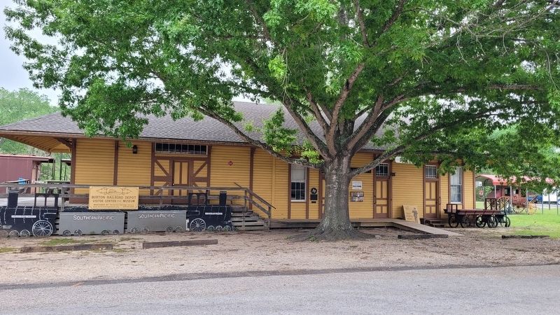 The view of the Burton Depot and Marker from the street. Click for full size. The view of the Burton Depot and Marker from the street image. Click for full size.