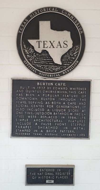Burton Cafe Marker image. Click for full size.