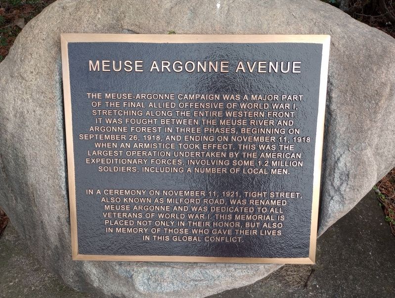 Meuse Argonne Avenue Marker image. Click for full size.