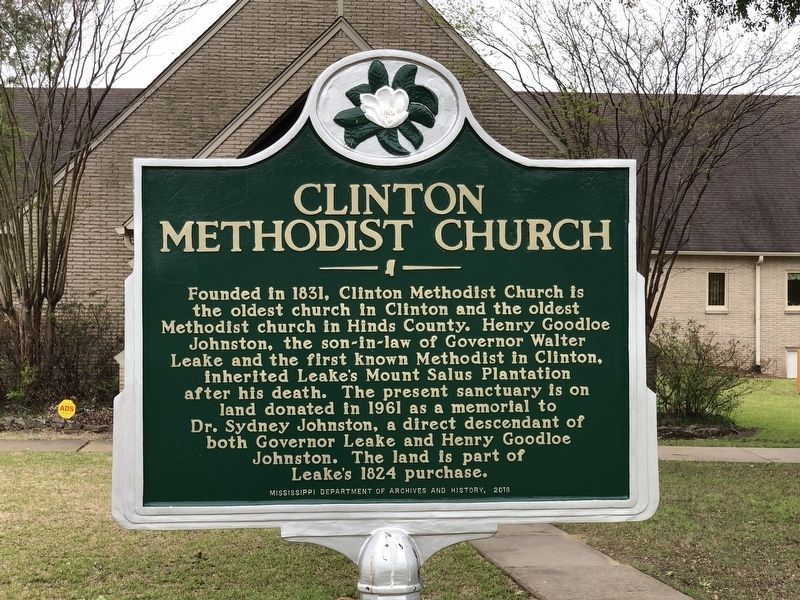 Clinton Methodist Church Marker image. Click for full size.