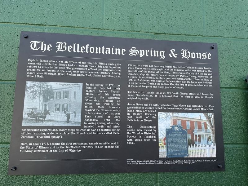 The Bellefontaine Spring & House Marker. Click for full size. The Bellefontaine Spring & House Marker image. Click for full size.