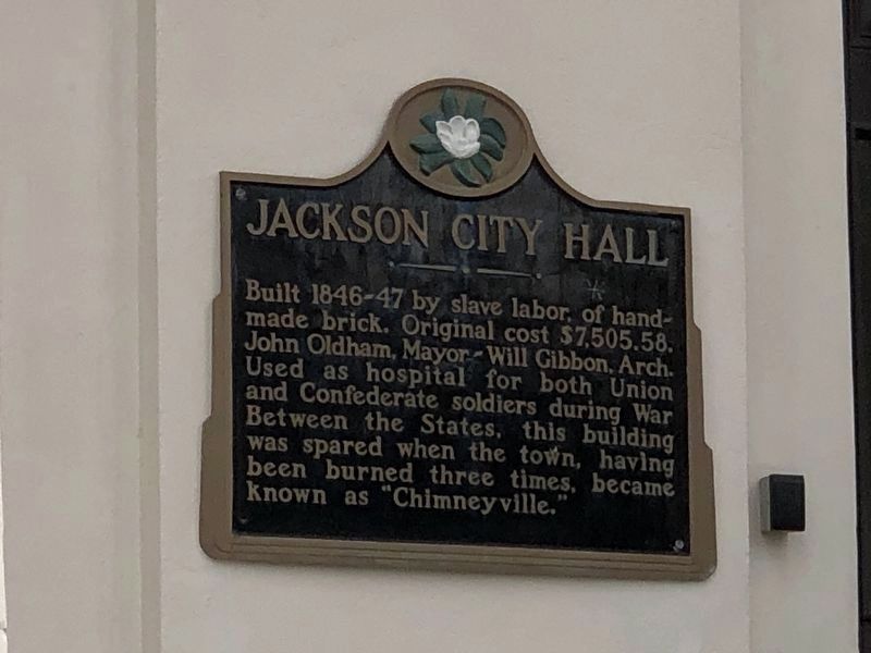 Jackson City Hall Marker (on west side) image. Click for full size.