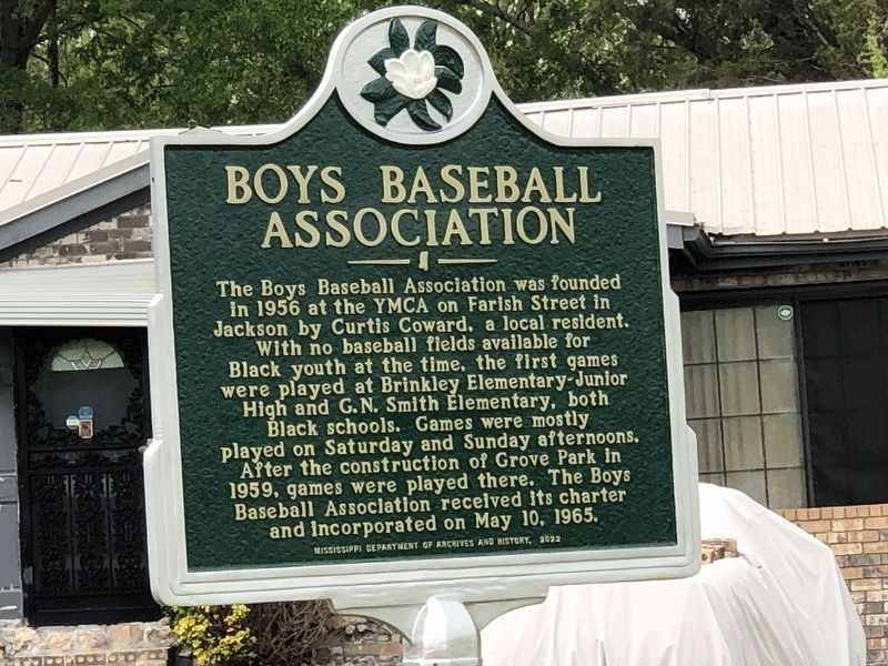 Boys Baseball Association Marker image. Click for full size.