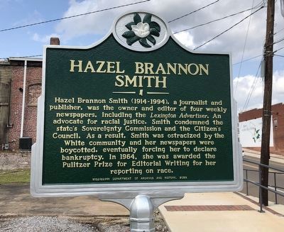 Hazel Brannon Smith Marker. Click for full size. Hazel Brannon Smith Marker image. Click for full size.