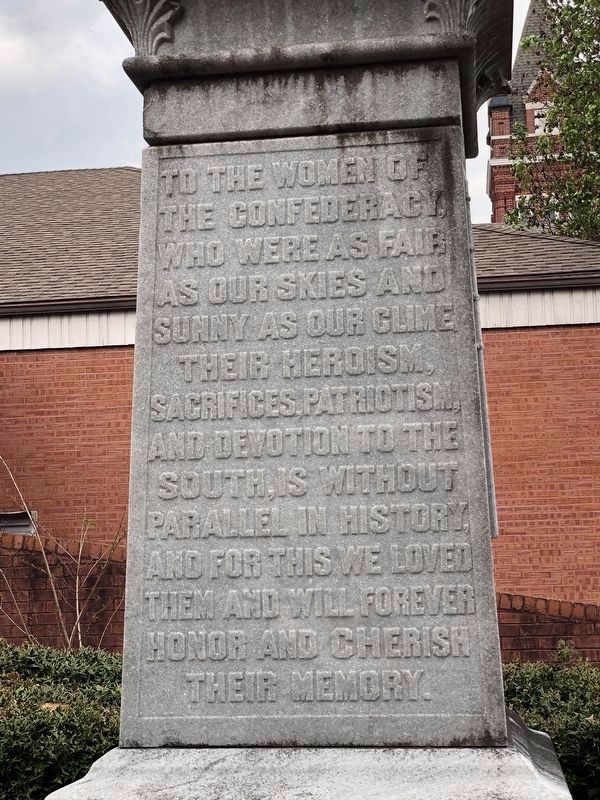 Montgomery County Confederate Monument (south side). Click for full size. Montgomery County Confederate Monument (south side) image. Click for full size.