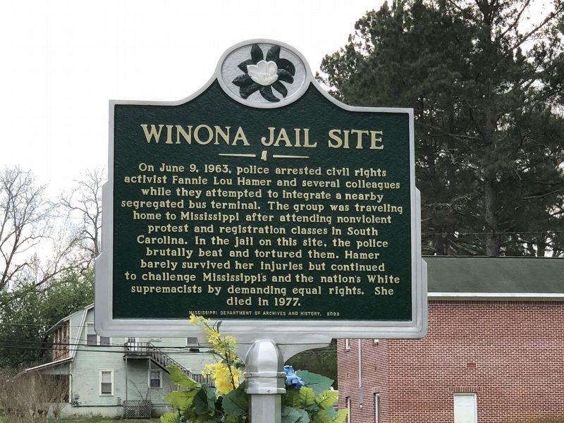 Winona Jail Site Marker image. Click for full size.