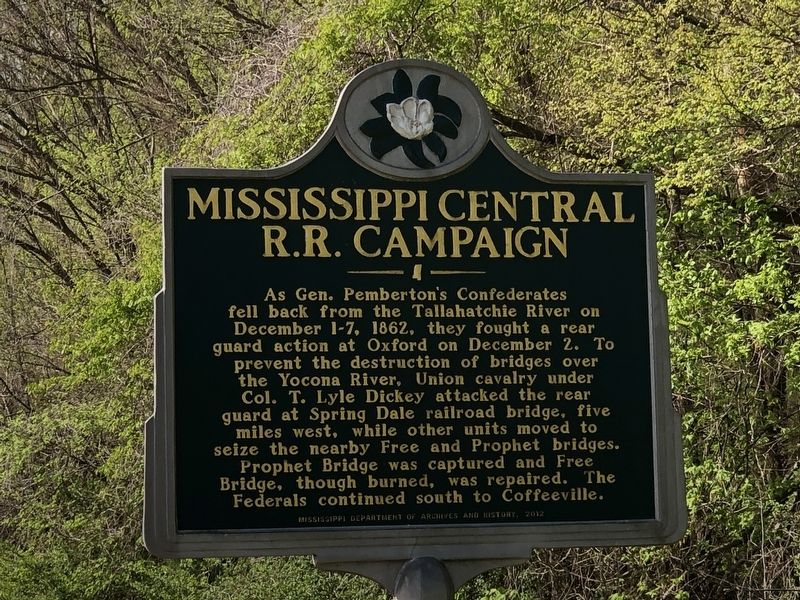Mississippi Central R.R. Campaign Marker image. Click for full size.