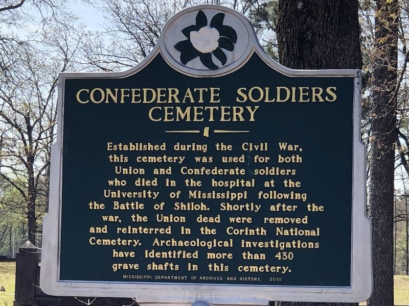 Confederate Soldiers Cemetery Marker image. Click for full size.