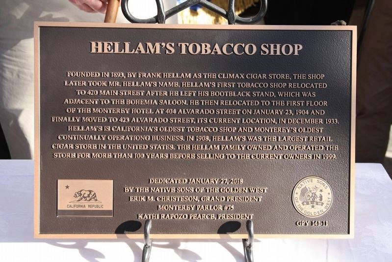Hellam's Tobacco Shop Historical Marker