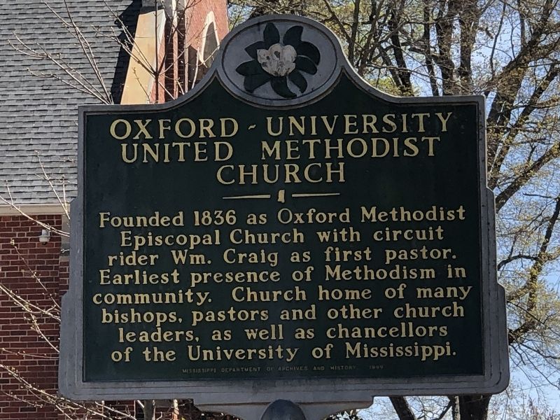 Oxford-University United Methodist Church Marker image. Click for full size.