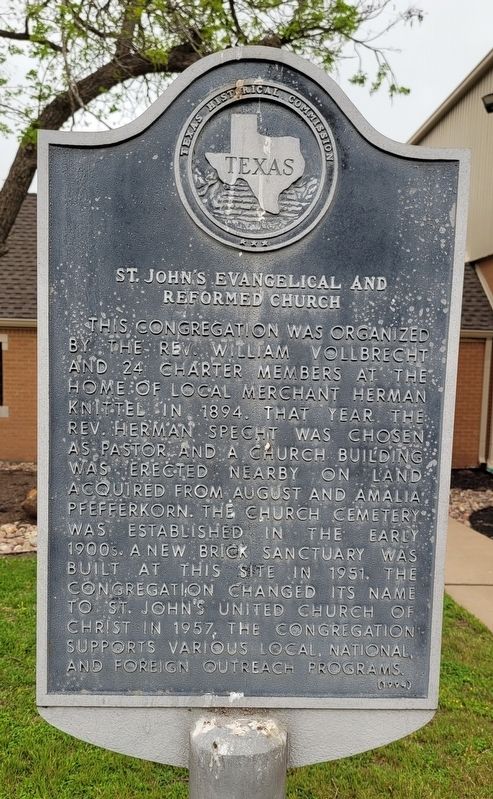 St. John's Evangelical and Reformed Church Marker. Click for full size. St. John's Evangelical and Reformed Church Marker image. Click for full size.