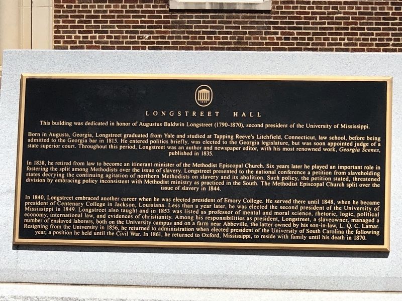 Longstreet Hall Marker image. Click for full size.