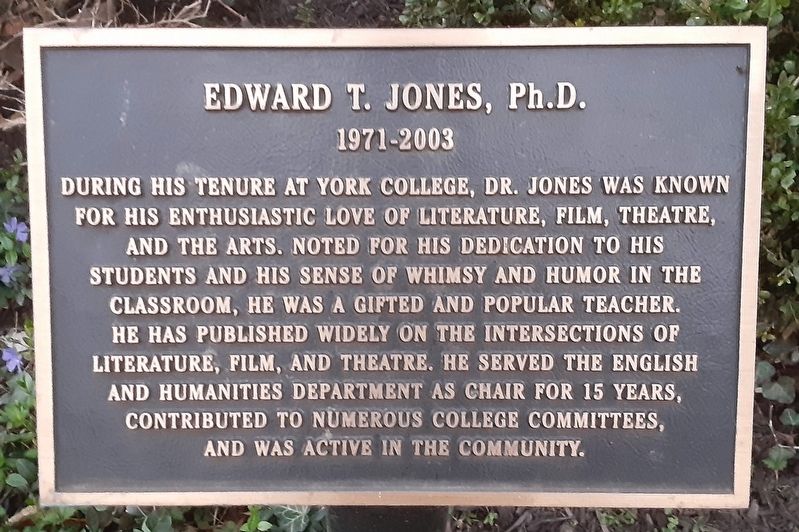 Edward T. Jones, Ph.D. Marker image. Click for full size.