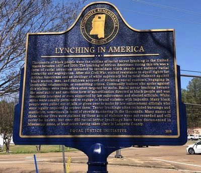 Lynching in America side of marker image. Click for full size.
