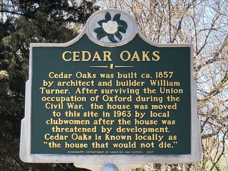 Cedar Oaks Marker image. Click for full size.
