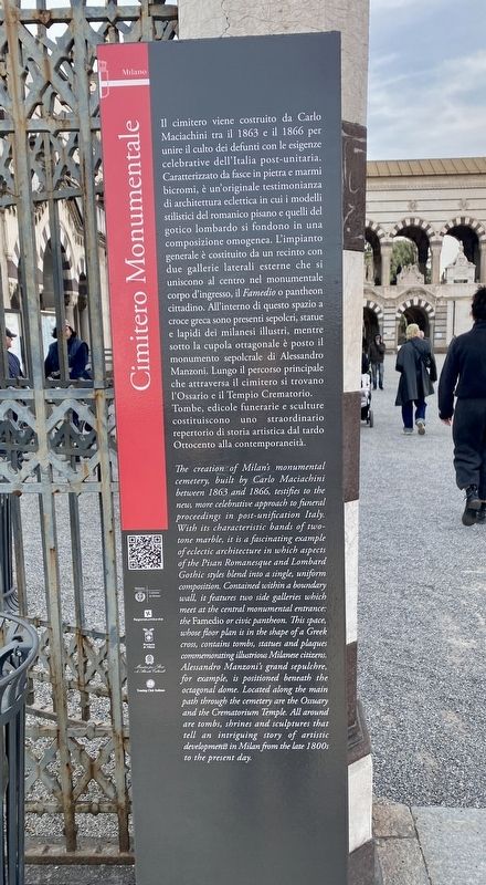 Cimitero Monumentale / Monumental Cemetery Marker. Click for full size. Cimitero Monumentale / Monumental Cemetery Marker image. Click for full size.
