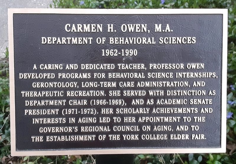 Carmen H. Owen, M.A. Marker image. Click for full size.