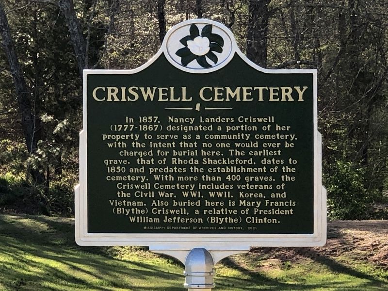 Criswell Cemetery Marker image. Click for full size.