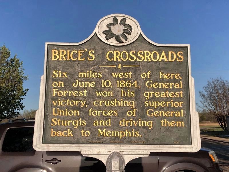 Brice's Crossroads Marker image. Click for full size.