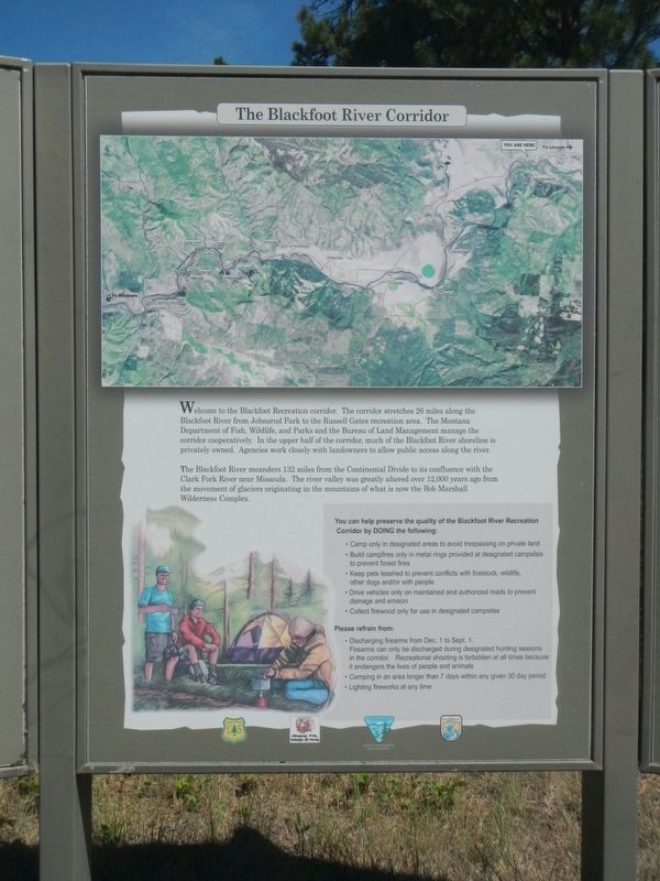 The Blackfoot River Corridor Marker image. Click for full size.