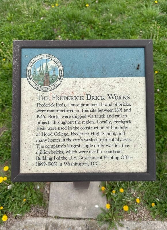 The Frederick Brick Works Marker image. Click for full size.