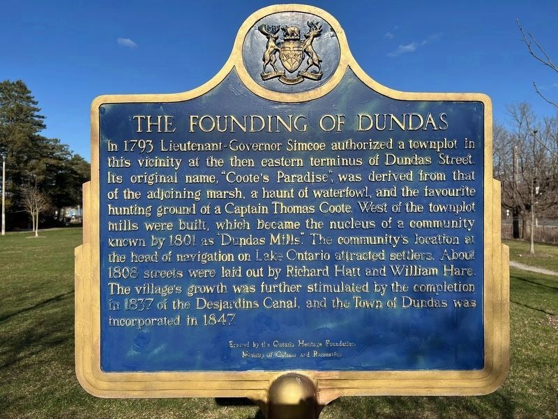 The Founding of Dundas Marker image. Click for full size.