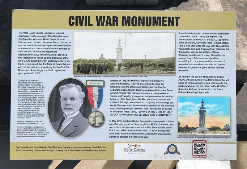 Civil War Monument Marker. Click for full size. Civil War Monument Marker image. Click for full size.