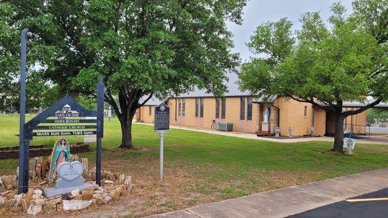 Our Lady of the Holy Rosary Catholic Church Marker in the church courtyard area image. Click for full size.