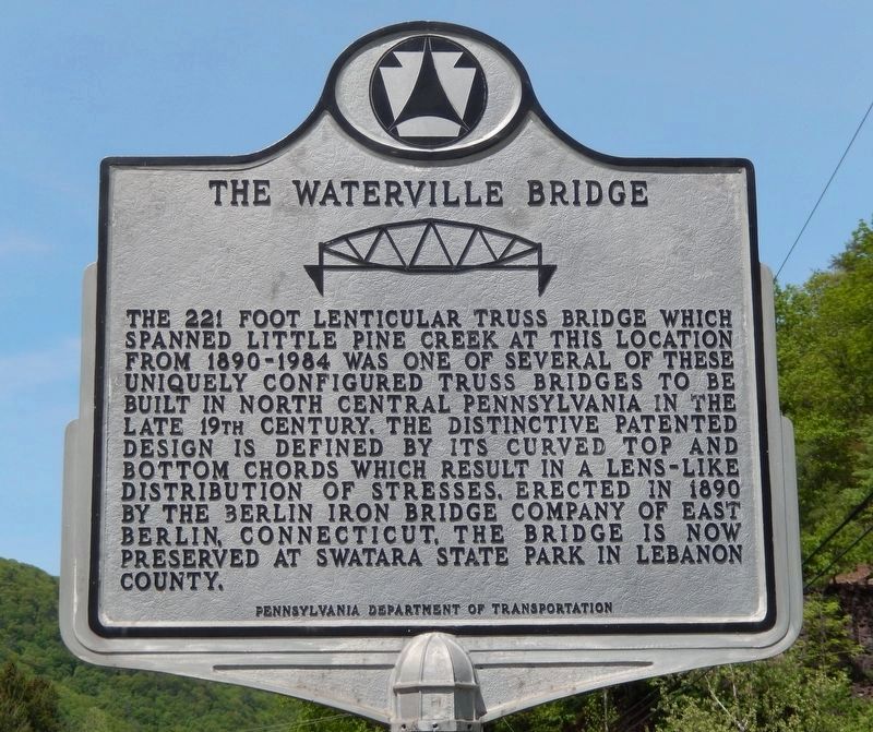 The Waterville Bridge Marker image. Click for full size.