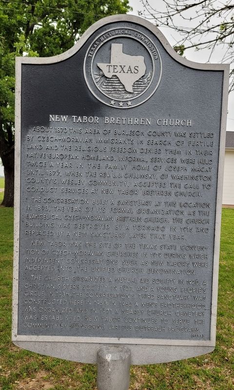 New Tabor Brethren Church Marker image. Click for full size.