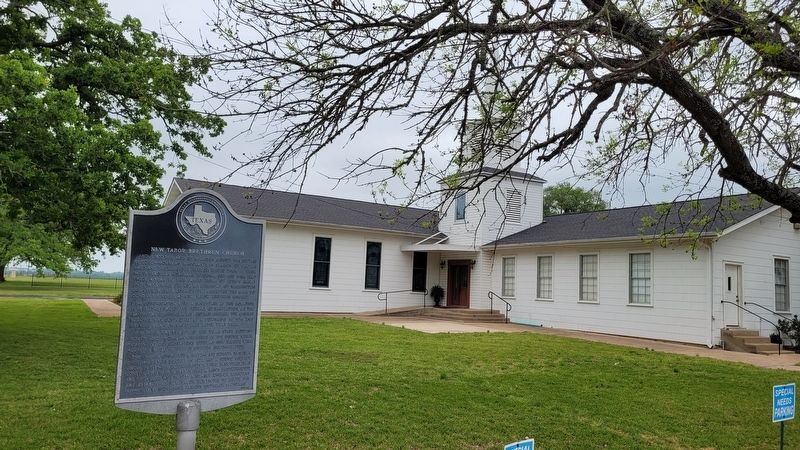 The New Tabor Brethren Church and Marker image. Click for full size.