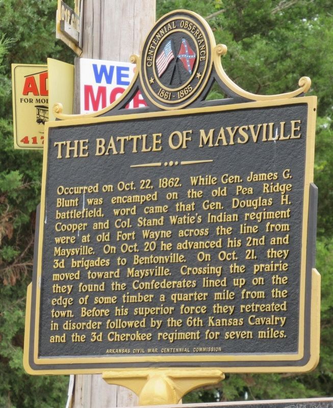 The Battle of Maysville Marker image. Click for full size.