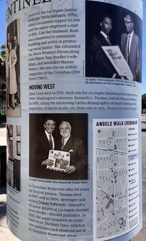 Los Angeles Sentinel Marker. Click for full size. Los Angeles Sentinel Marker image. Click for full size.