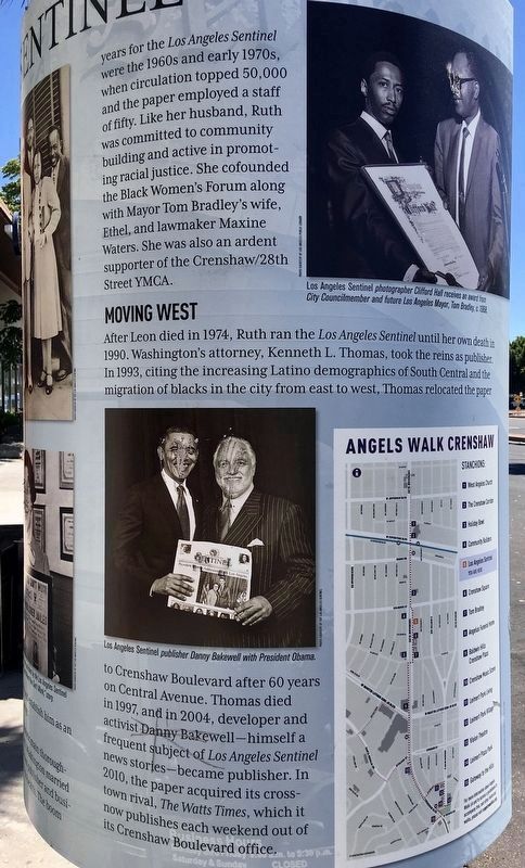 Los Angeles Sentinel Marker image. Click for full size.