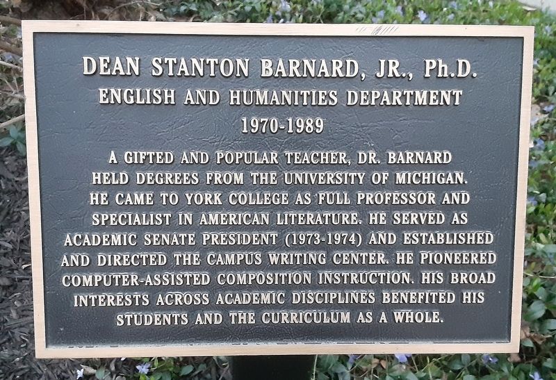 Dean Stanton Barnard, Jr., Ph.D. Marker image. Click for full size.