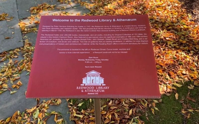 Redwood Library Marker image. Click for full size.