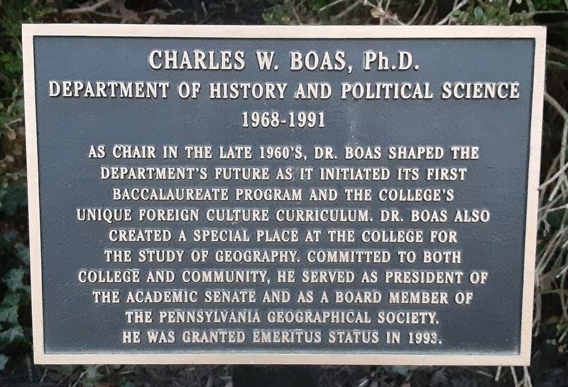 Charles W. Boas, Ph.D. Marker image. Click for full size.