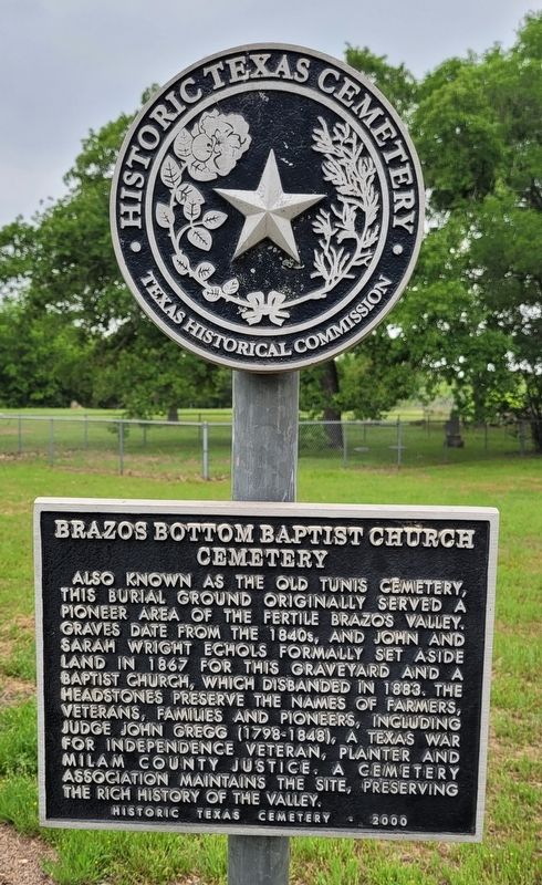Brazos Bottom Baptist Church Cemetery Marker image. Click for full size.