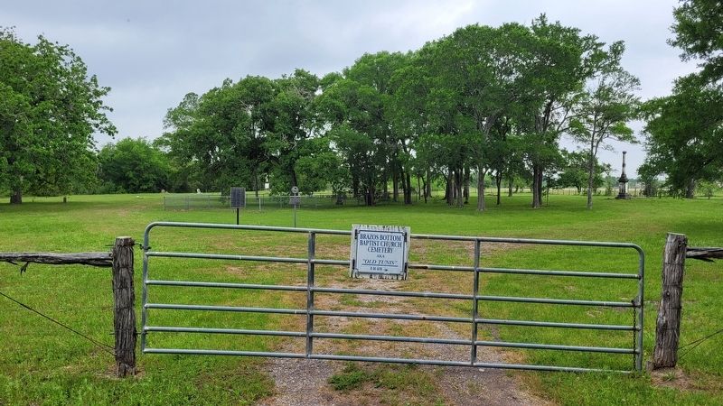 The entrance to the Brazos Bottom Baptist Church Cemetery. Click for full size. The entrance to the Brazos Bottom Baptist Church Cemetery image. Click for full size.