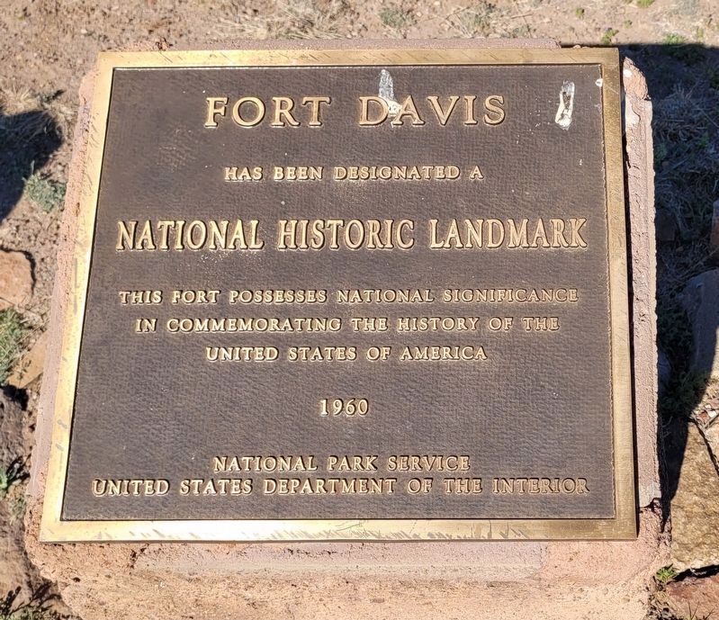 Fort Davis National Historic Landmark Plaque. Click for full size. Fort Davis National Historic Landmark Plaque image. Click for full size.